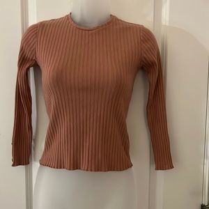 Coral ribbed Zara shirt, size 11/12